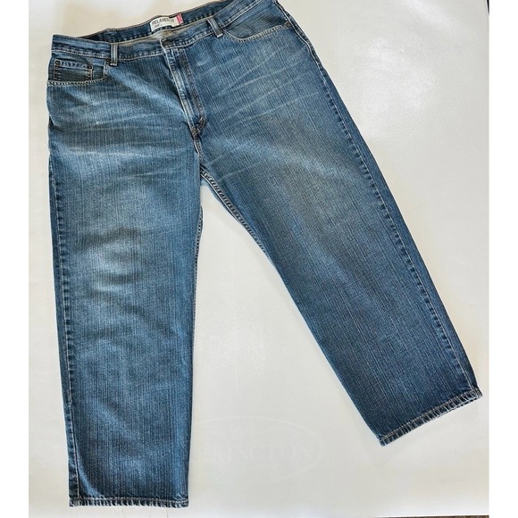 Levi's Other - Levi's 550 Relaxed Fit Jeans Men's 44x30 Blue Denim Straight Leg Distressed Hem